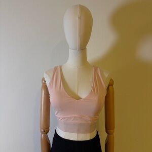 Fabletics Pale Pink Convertible Strappy Sports Bra - Size M